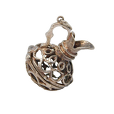 Sterling Silver Opening Wine Jug Charm Pendant Vintage c1970