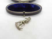 Sterling Silver Gold Miner with Pick Axe Charm Pendant Vintage c1970