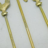 Set of Twelve Sterling Silver Gilt Cockerel Chicken Cocktail Sticks Antique Deco