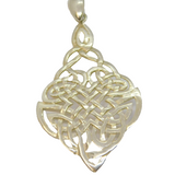 Sterling Silver Celtic Style Patterned Leaf Shape Charm Pendant Vintage c1970