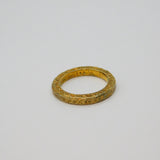 Gold On Sterling Silver Planished Flat Band Studio Ring Vintage c1970 Size M 1/2
