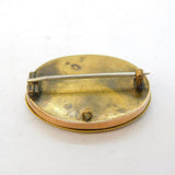 George III 9ct Gold Cased & Pearl Floral Diorama Mourning Brooch Antique