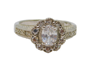 Sterling Silver Spinel Set Cluster Statement Dress Ring Vintage c1970 Size P