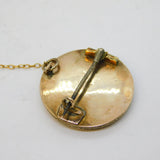 19th Century Scottish 9ct Gold, Agate & Bloodstone Circular Brooch Antique
