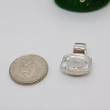 Sterling Silver Cabochon Opal Drop Charm Pendant Vintage c1970