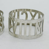 Pair of Sterling Silver Roman Numeral 6th Febuary 1994 Napkin Rings Vintage