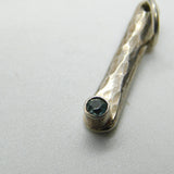 Sterling Silver and Blue Topaz Drop Charm Pendant Vintage c1970