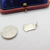 Sterling Silver & Enamel Cheddar Shield Charm Pendant Vintage c1970
