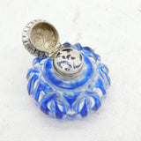 Victorian Sterling Silver Topped Blue Glass Vinaigrette Antique c1850s