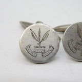 Sterling Silver 'Tea Research Institute' Pair of Cufflinks Antique 1932