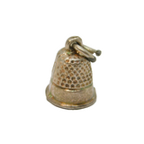 Sterling Silver Dotty Pattern Textured Thimble Charm Pendant Vintage c1970s
