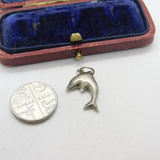 Sterling Silver Leaping Dolphin Charm Pendant Vintage c1970