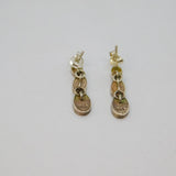 Pair of Sterling Silver Triple Dyed Pink Shell Stud Drop Earrings Modern c1990