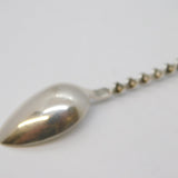 Sterling Silver & Carved Wooden Statue Head Terminal Teaspoon Antique