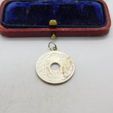 Silver Dipped Authentic French 1932 10 Centimes Charm Pendant