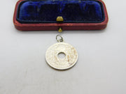 Silver Dipped Authentic French 1932 10 Centimes Charm Pendant