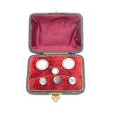 Victorian Boxed Set of Sterling Silver Studs & Buttons Antique 1867 London