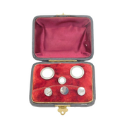 Victorian Boxed Set of Sterling Silver Studs & Buttons Antique 1867 London