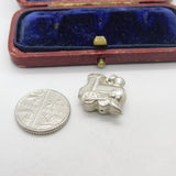 Sterling Silver Little Steam Train Charm Pendant Vintage c1970