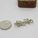 Sterling Silver Lady Carrying Food on Head Charm Pendant Vintage c1970