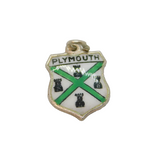 Sterling Silver 'Plymouth' Enamel Shield Travel Souvenir Charm Vintage c1970s
