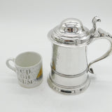 George III Sterling Silver Heraldic Lidded Tankard Antique 1761 London