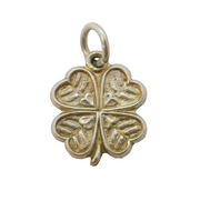 Sterling Silver Shamrock Charm Pendant Vintage c1970s