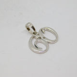 Sterling Silver Diamond Set '60' Birthday Age Charm Pendant Modern c2000s