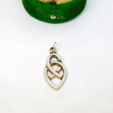 Sterling Silver Celtic Knot Style Charm Pendant Vintage c1970