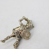 Sterling Silver Viking Warrior Charm Pendant Vintage c1970