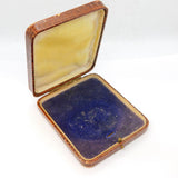 Art Deco Brown Tooled Leather Jewellery Box Antique c1920s