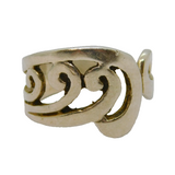Sterling Silver Wave Design Studio Style Dress Ring Vintage c1970 Size M