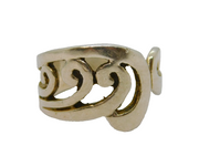Sterling Silver Wave Design Studio Style Dress Ring Vintage c1970 Size M