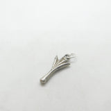 Sterling Silver Welsh Leek Charm Pendant Vintage c1970