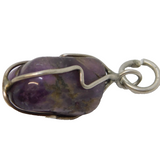 Sterling Silver Amethyst Drop Charm Pendant Vintage c1970