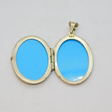 Sterling Silver Floral Pattern Oval Double Locket Pendant Vintage c1970s