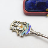 Sterling Silver & Enamel Cardiff Souvenir Spoon 1919 Birmingham Antique