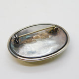 South African Studio Sterling Silver Lemon Jade Brooch Pin Vintage c1960s