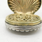 Georgian Sterling Silver Shell Form Vinaigrette Antique 1799 Birmingham