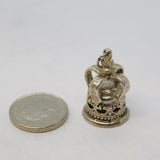 Sterling Silver Royal Crown Charm Pendant Vintage c1970
