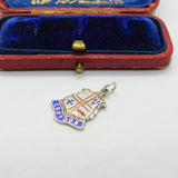Sterling Silver & Enamel Croydon London Charm Pendant Vintage c1970