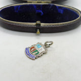 Sterling Silver St Annes On The Sea Traveller Shield Charm Pendant Vintage c1970