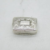 George IV Sterling Silver Floral Pattern Vinaigrette Antique 1826 Birmingham