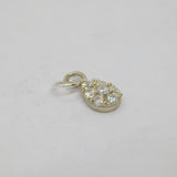 Sterling Silver CZ Set Delicate Drop Charm Pendant Vintage c1990