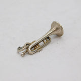 Sterling Silver Trumpet Musical Instrument Charm Pendant Vintage c1970s