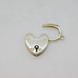 Sterling Silver Large Heart Lock Clasp Vintage c1970s