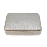 George III Sterling Silver Fine Greek Key Pattern Snuff Box Antique 1807 London