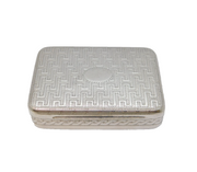 George III Sterling Silver Fine Greek Key Pattern Snuff Box Antique 1807 London