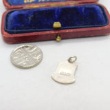 Sterling Silver Enamel Buxton Shield Charm Pendant Vintage c1970