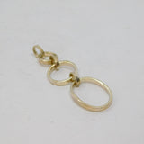 Sterling Silver Triple Linked Circles/Oval Long Drop Pendant Modern c2000s